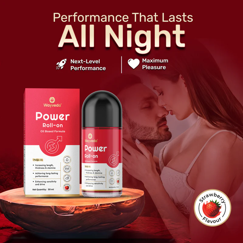 Wayveda Power Roll-On For Men - 50ml | Strawberry-Flavour
